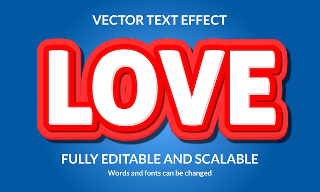 Love Editable 3D text style effect