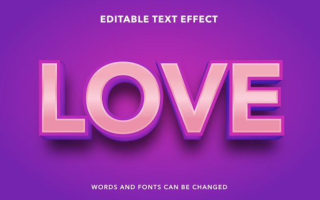 love editable text effect style