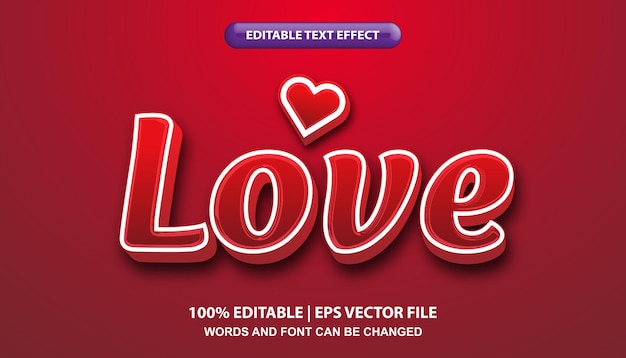 Love editable text effect template