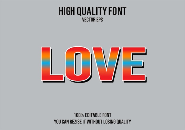 Love Editable Text Font Effect