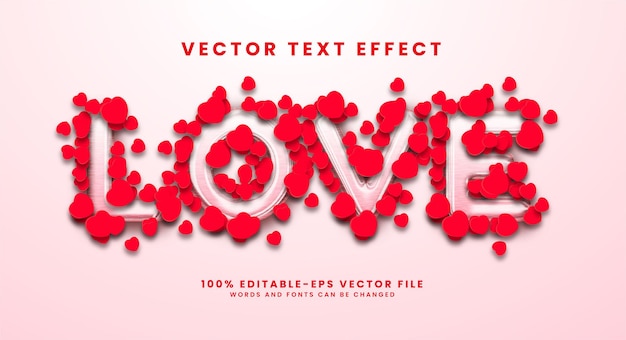 Love editable text style effect Paper cut style text suitable for romantic or valentine themes