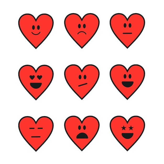 love face expression icon set design