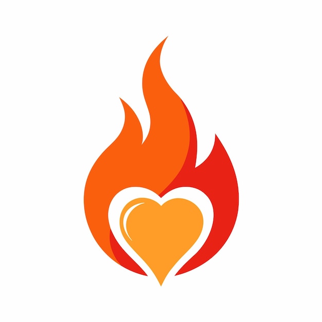 Vector love fire logo design vector art and illustration