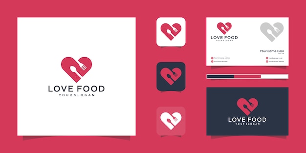 love food logo for restaurant and business card inspiration