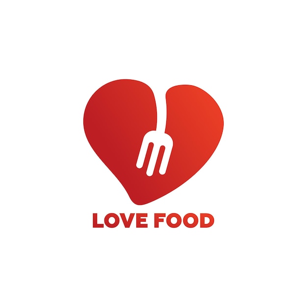 Vector love food logo template design vector, emblem, design concept, creative symbol, icon