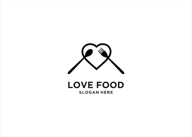 Vector love food logo template design vector