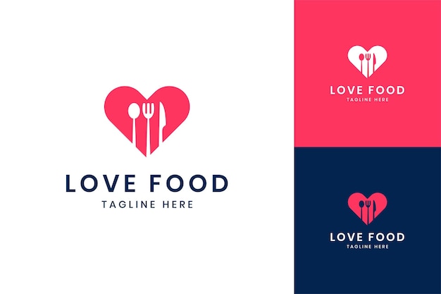 Love food negative space logo design