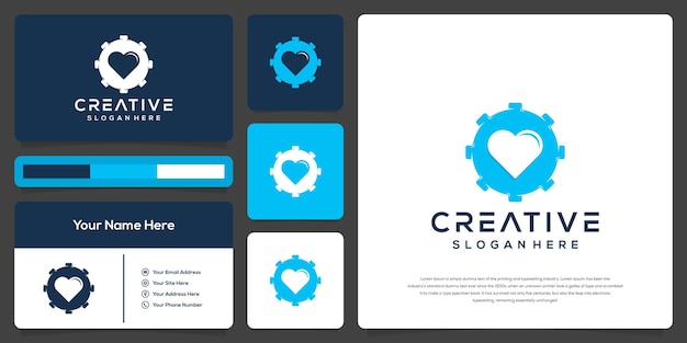 love gear logo design business card template