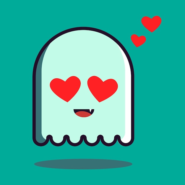 Love ghost chartoon vector , happy Halloween