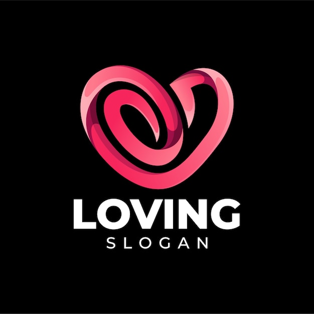 love gradient color logo design