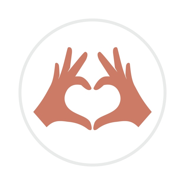 Love Hand applicable trendy icon attractive abstract vector illustration artwork colorful design