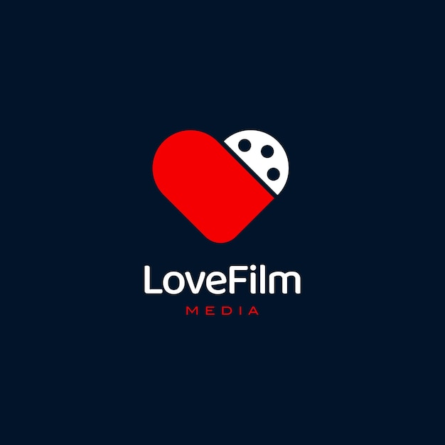 Love Heart Film Reel Movie Logo Design Inspiration