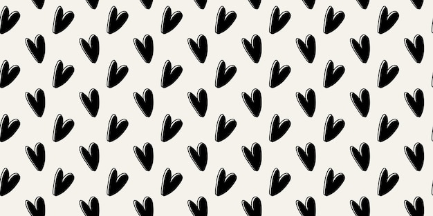 Love heart seamless pattern illustration Trendy handdrawn doodle seamless pattern