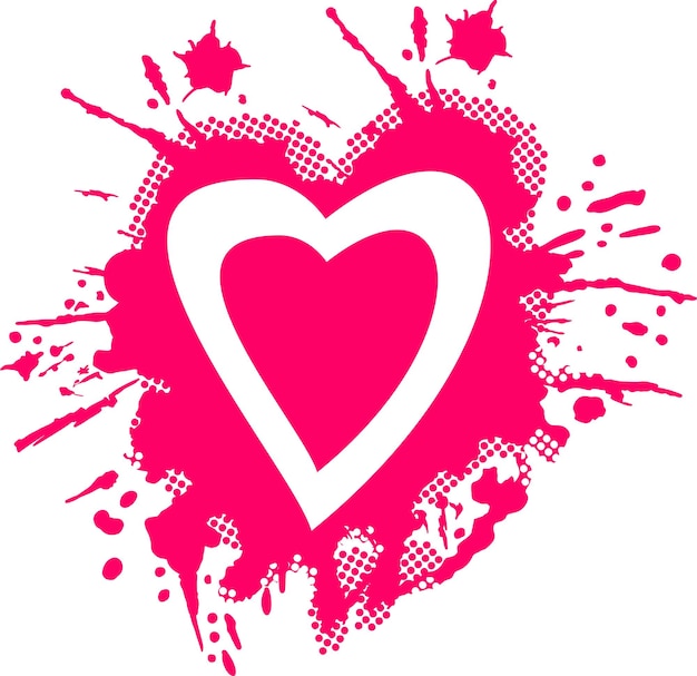 Love heart splash vector