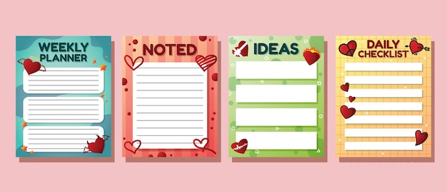 Love Heart Template Pages Schedule