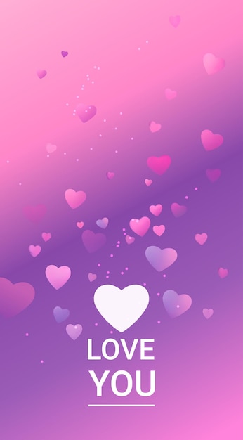 Love hearts happy valentine day holiday celebration concept vertical copy space