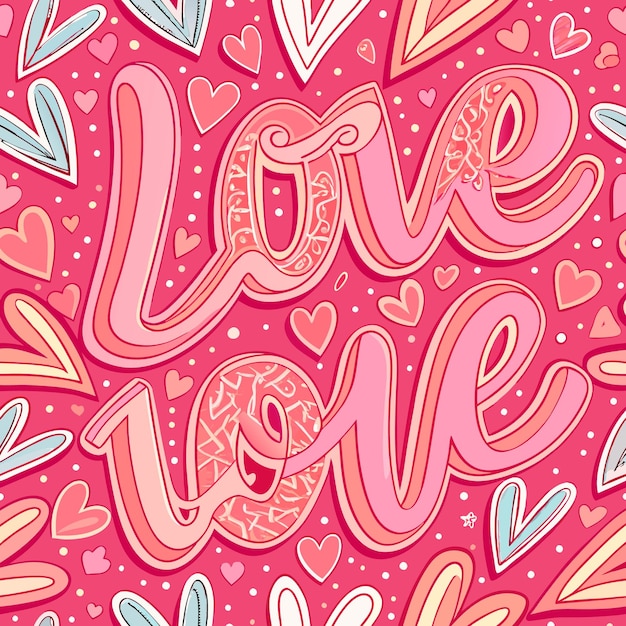 Love Hearts Pattern A Colorful Valentine39s Day Background with Pink Hearts