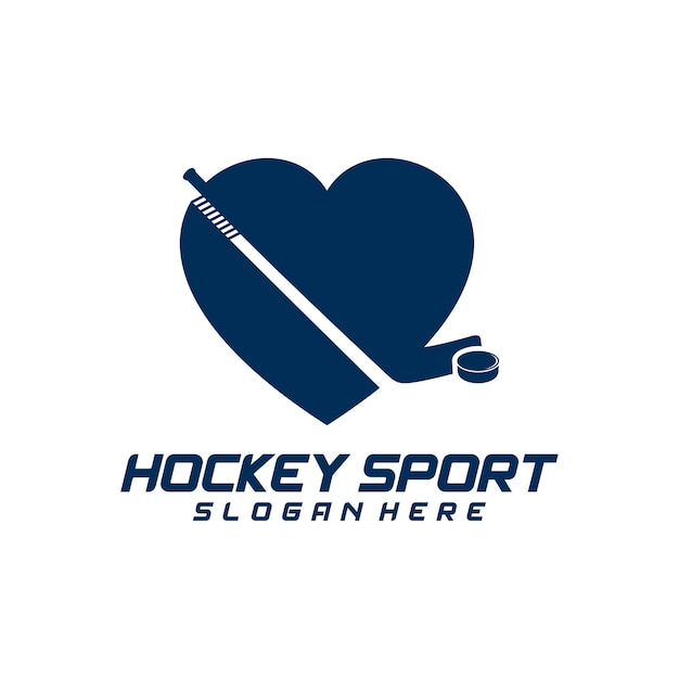 Love Hockey sport logo design template Modern vector illustration Badge design