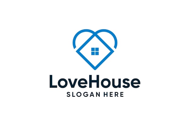 Love house care health logo vector design