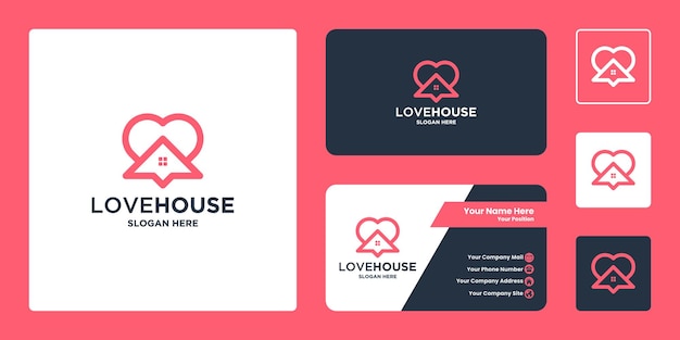 Love house online love house logo design inspiration modern love house logo