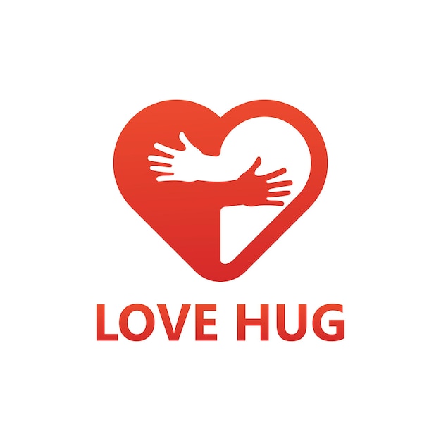 Love hug logo template design