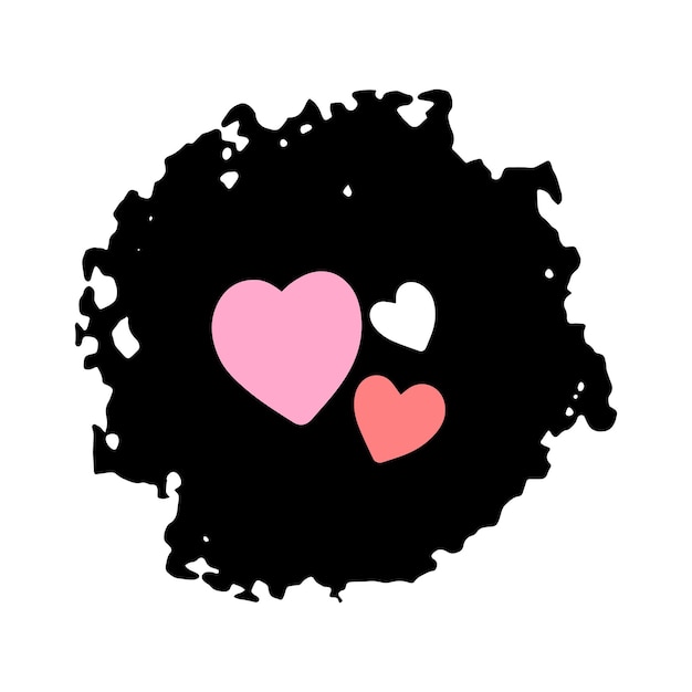 Love icon over black Brush Texture vector illustration