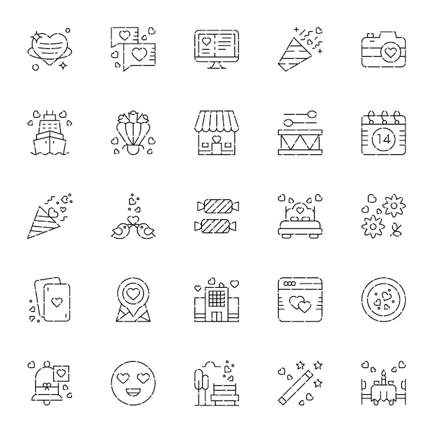 Love Icons bundle Vector illustration