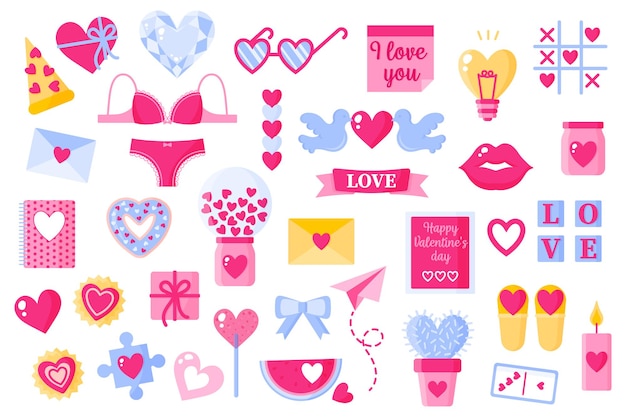 Love icons set for valentine's day