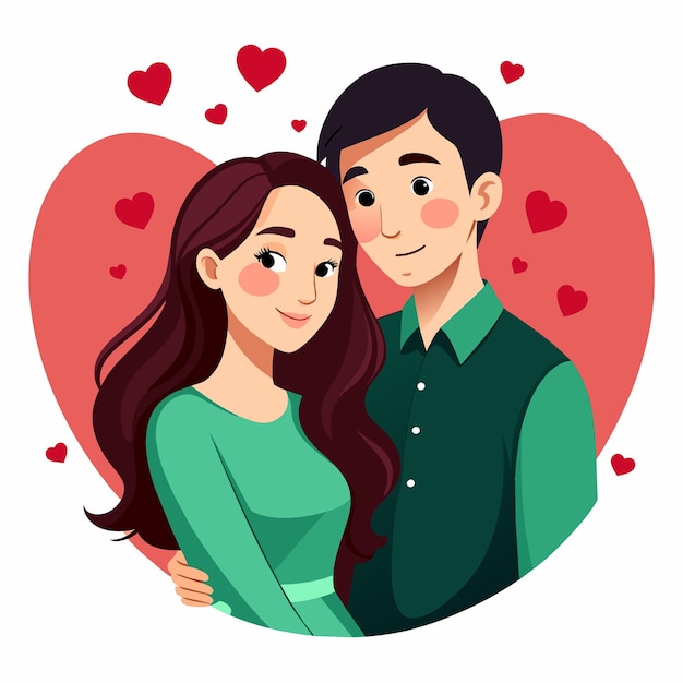 love illustration of a couple on valentines day