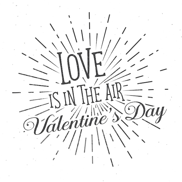 Love is in the Air text and lettering Vector Illustration