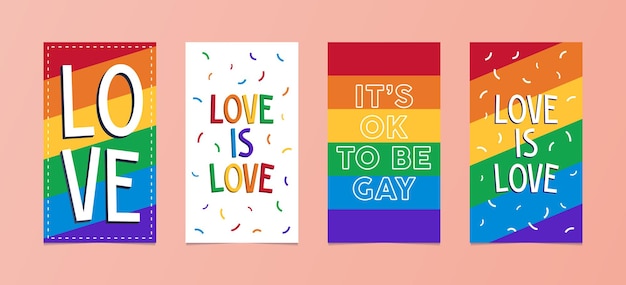 Love is love stories pack. Modern design, perfect for stories and covers.