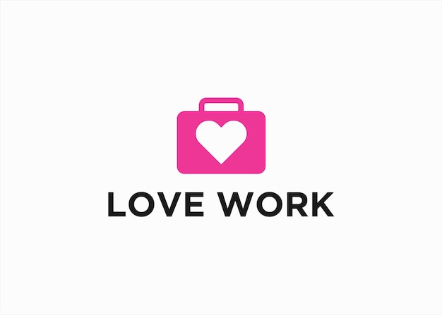 Love job logo design vector silhouette illustration