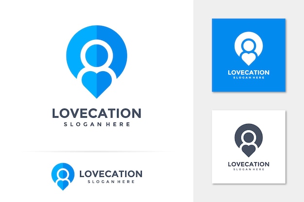 Love location and people logo vector