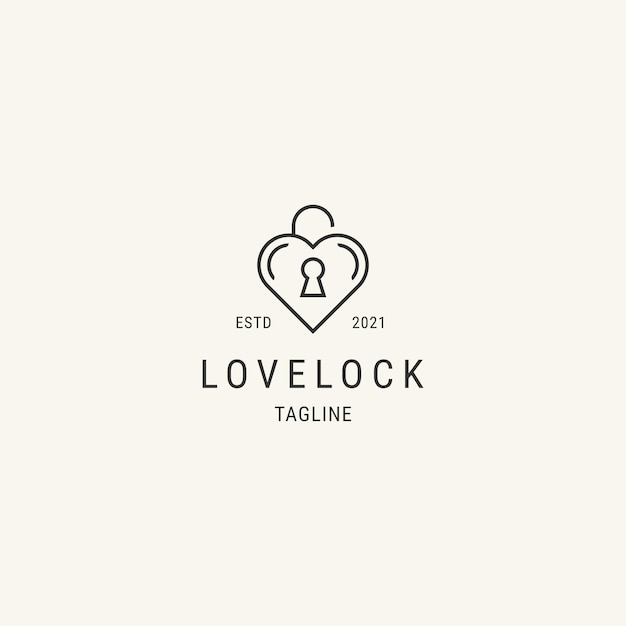 Love of lock line logo design