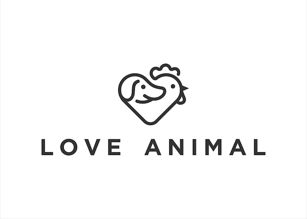 love logo animal design icon illustration