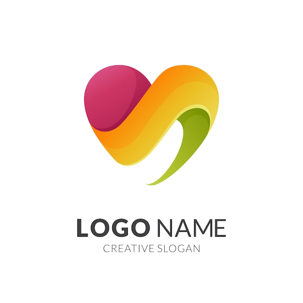 love logo concept, modern 3d logo