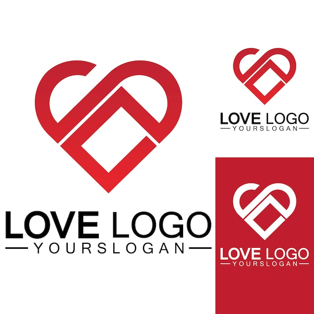 Love logo design vectorgeometric hearth logo vector linear love vector logo conceptHeart shape logo designVector