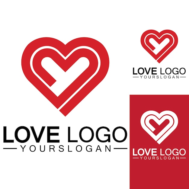 Love logo design vectorgeometric hearth logo vector linear love vector logo conceptHeart shape logo designVector