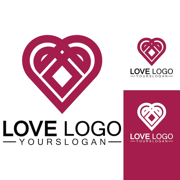 Love logo design vectorgeometric hearth logo vector linear love vector logo conceptHeart shape logo designVector