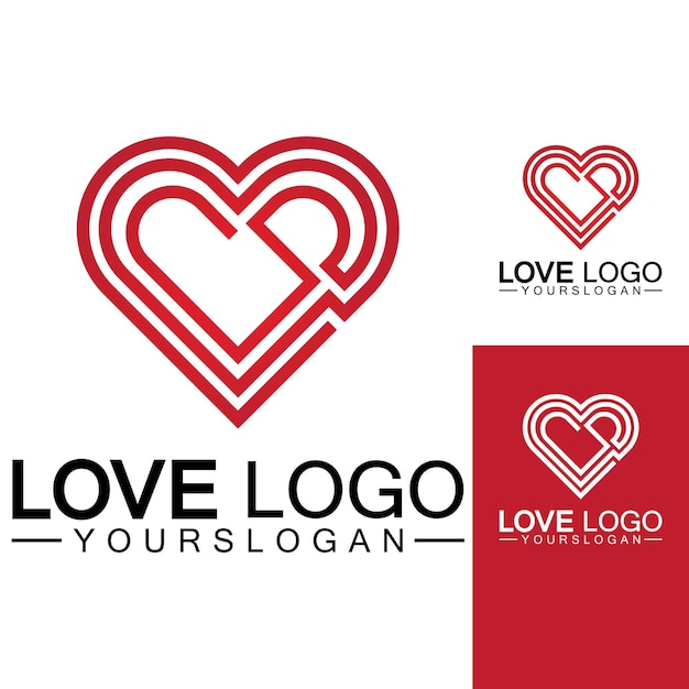 Love logo design vectorgeometric hearth logo vector linear love vector logo conceptHeart shape logo designVector