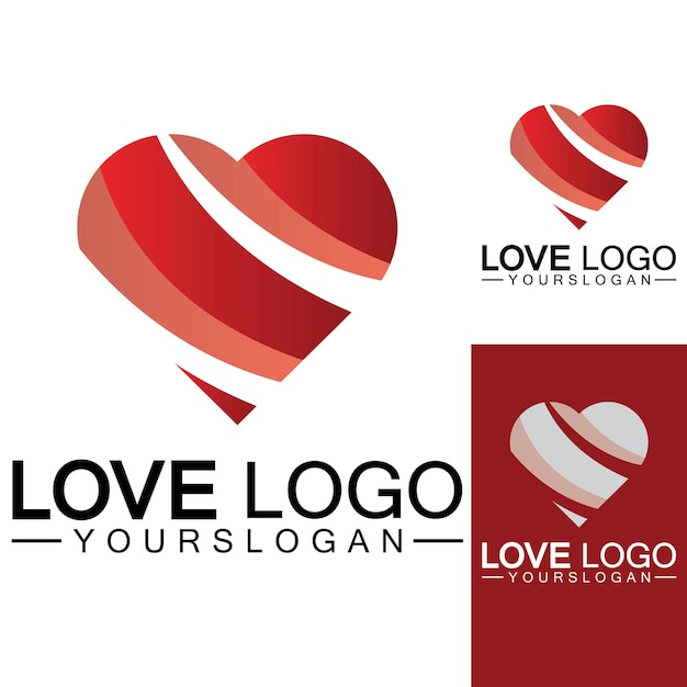 Love logo designHeart shape logo design Vector