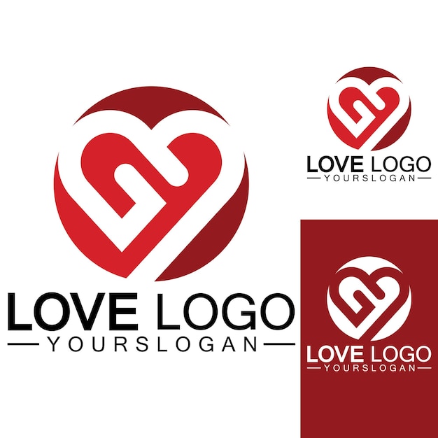 Love logo designHeart shape logo design Vector