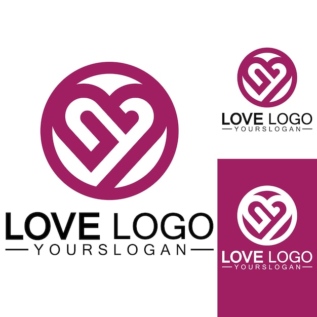 Love logo designHeart shape logo design Vector