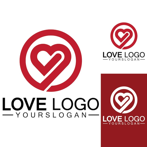 Love logo designHeart shape logo design Vector