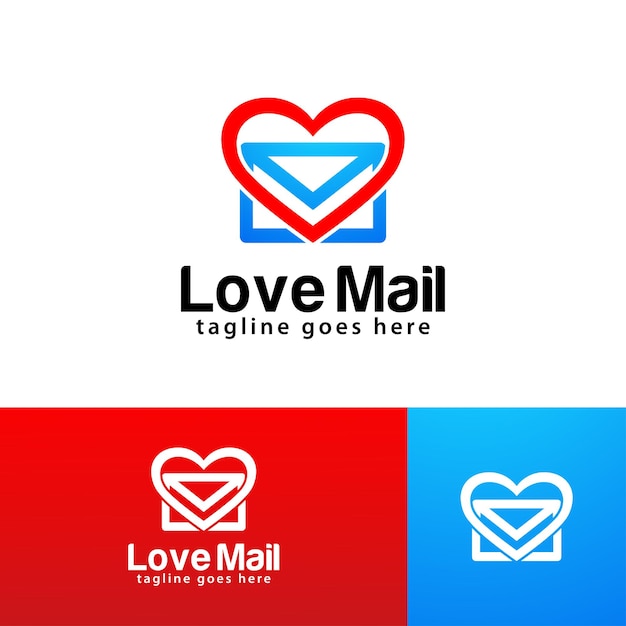 Love mail logo design template