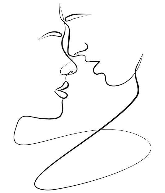 The love of a man and a woman Two faces in one line