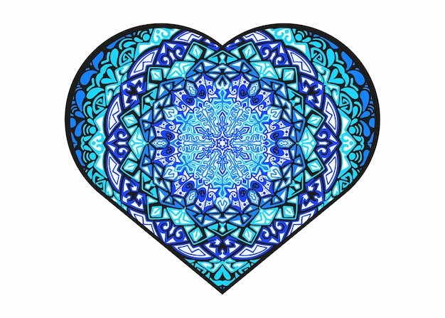 Love Mandala Ornament Vector Design For Valentine Decoration