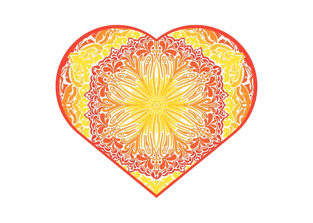 Love Mandala Ornament Vector Design For Valentine Decoration