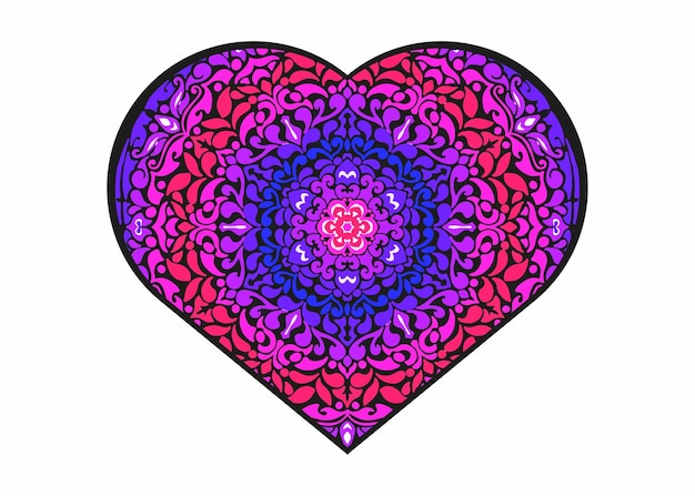 Love Mandala Ornament Vector Design For Valentine Decoration