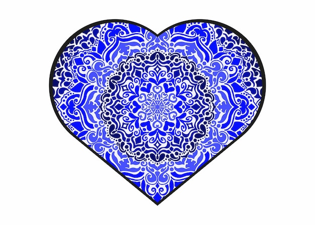 Love Mandala Ornament Vector Design For Valentine Decoration